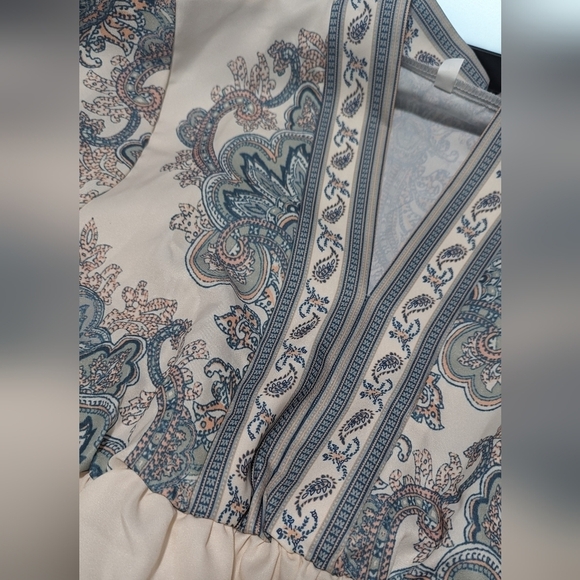 Dress Spring New Print Lantern Sleeve Ladies Dress, Size L - Picture 4 of 6